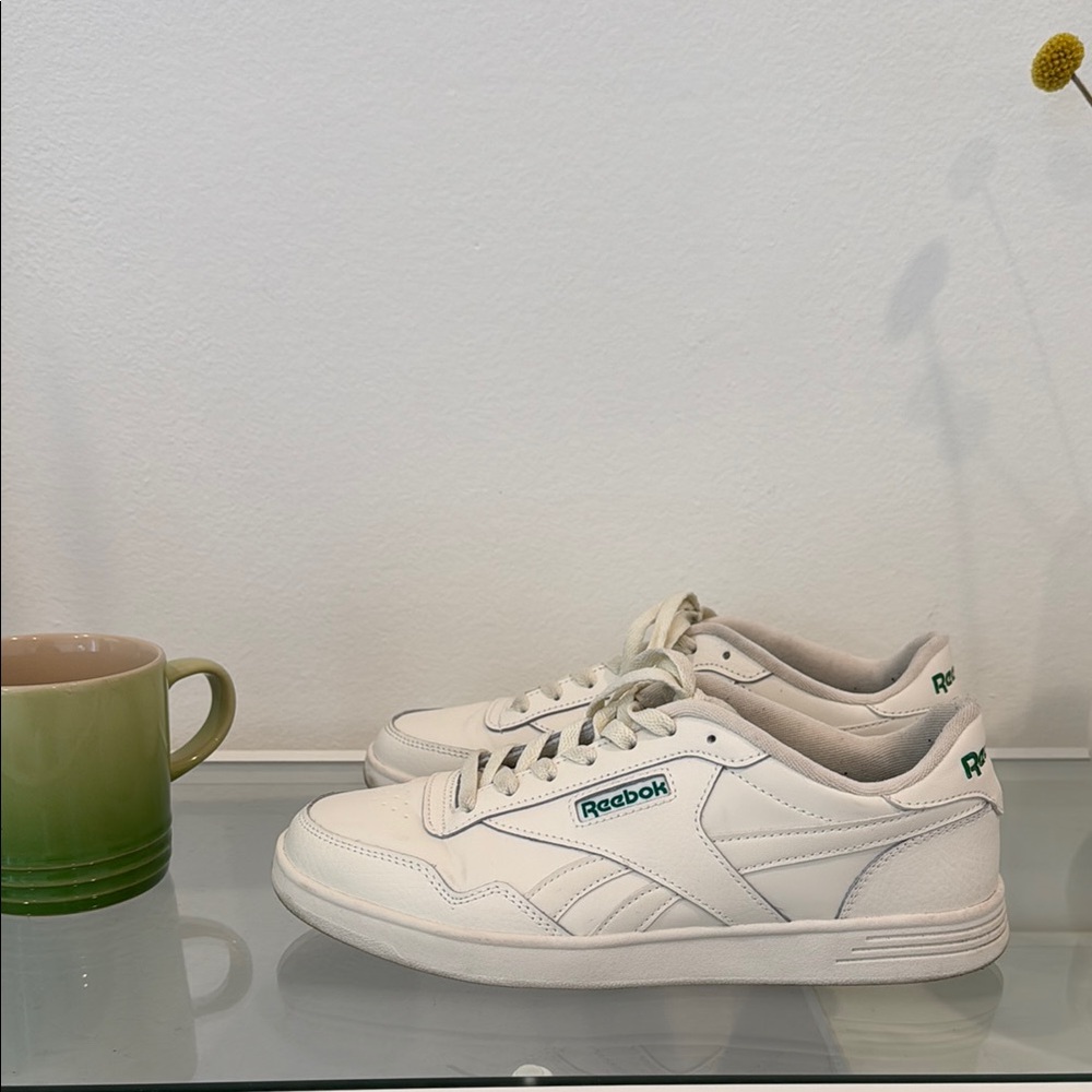 Reebok White and Green Sneakers